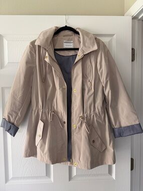 Charter Club Women's Beige Drawstring Anorak Jacket